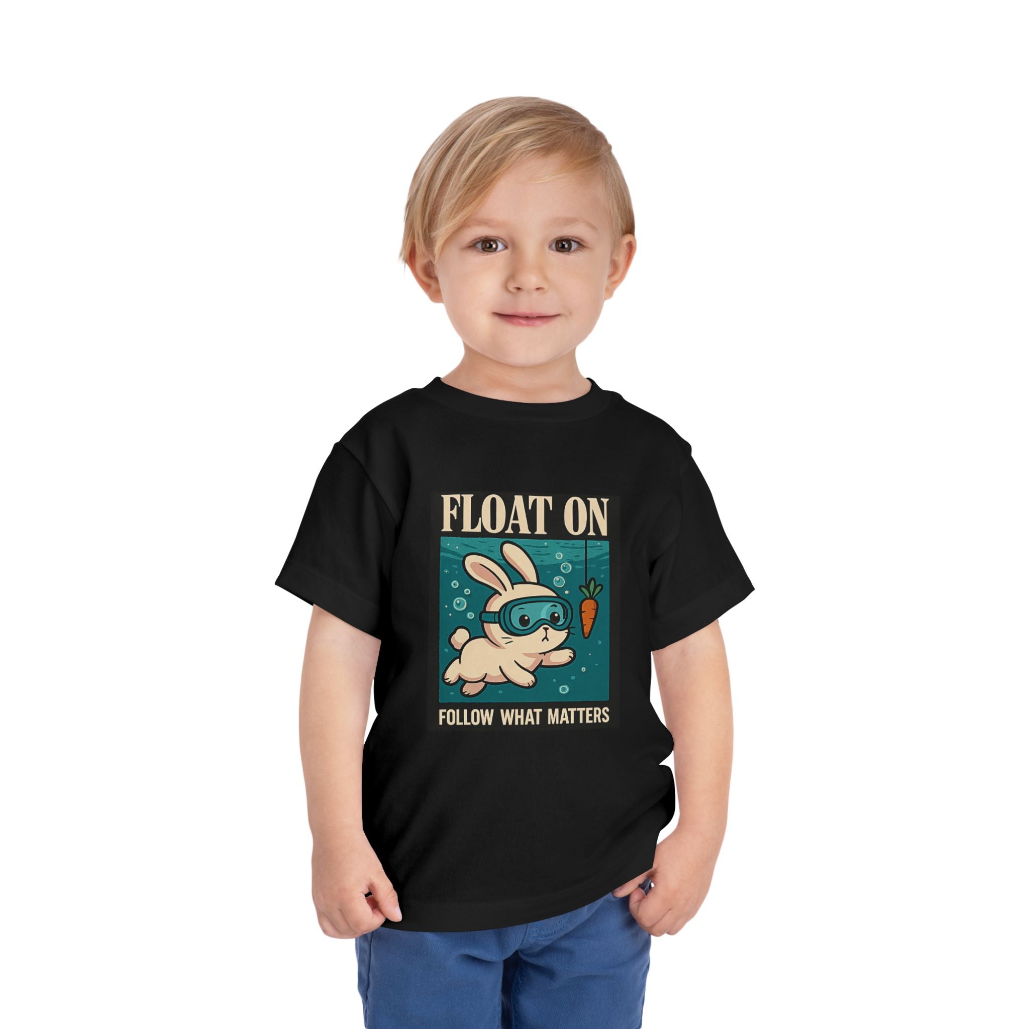 Playful Bunny Toddler Tee - "Float On" Design