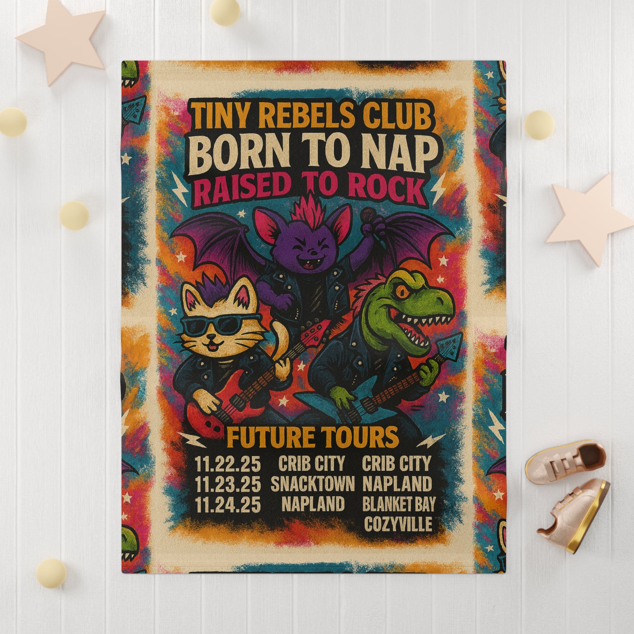 Rockin' Baby Fleece Blanket - Born to Nap, Raised to Rock