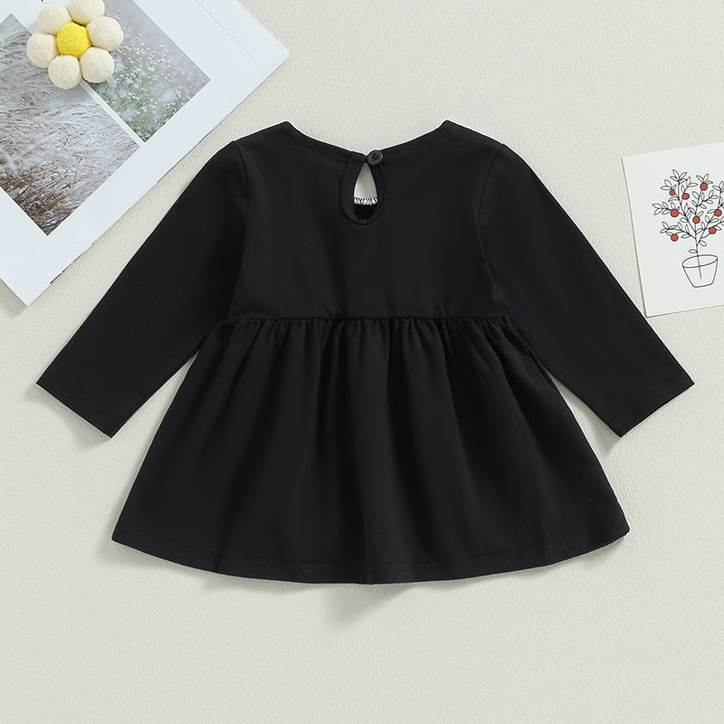 2023-07-03 Lioraitiin 0-5Years Girls Fall Dress Long Sleeve Doll Collar Loose Dress Toddler Halloween Costume Cosplay Outfit