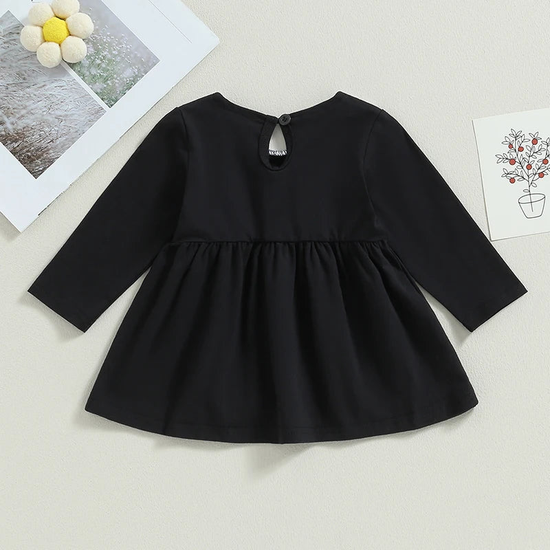 2023-07-03 Lioraitiin 0-5Years Girls Fall Dress Long Sleeve Doll Collar Loose Dress Toddler Halloween Costume Cosplay Outfit