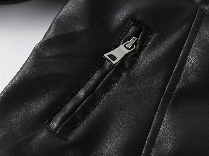 Spring Autumn Performance Motorcycle Black PU Coat Children's Leather Jackets for Girl Boys Zipper Clothes